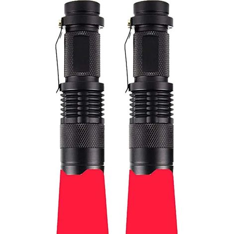 Lot De 2 Torches À Lumière Rouge LED. Signal Zoomables Lampe (1/5)