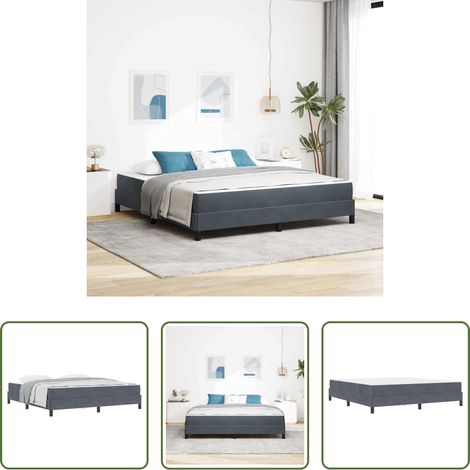 vidaXL Stoffbett - Boxspringbett mit Matratze Dunkelgrau 180 x 200 cm Stoff (1/5)