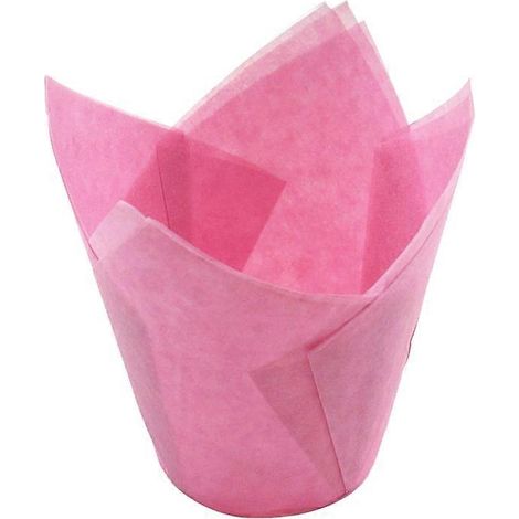 50 caissettes à cupcakes en forme de tulipe, idéales pour les fêtes (rose)-Pink