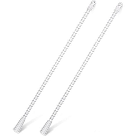Lot de 2 baguettes de store de 30 cm pour stores verticaux Tige de contrôle de rechange pour store vénitien En plastique transparent Longue tige d'inclinaison avec crochets et poignées (1/5)