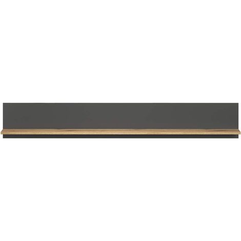 Etagère murale 167x18x25 cm décor chêne et anthracite - YANN (1/5)