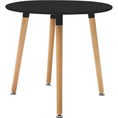 Runder Innenverkehr Ø80 cm in Holz mit Oberteil in MDF Avignon - Black