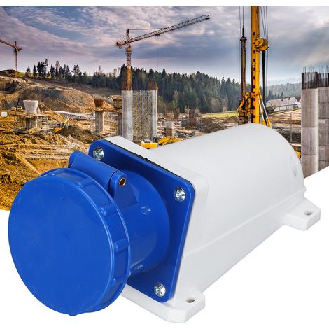Dreiphasige 2P+E 3-polige Industriesteckdose für die Luftfahrt, Aufputzmontage, 220–250 V 63 A, wasserdicht und regendicht, industrielle Kabelkupplung, IP67 (1/5)