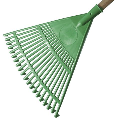 VERDELOOK Rastrello da Giardino in plastica 45 cm, Verde, Fornito Senza Manico