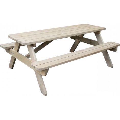 Table de pique-nique - L 180 x l 151 x H 69,8 cm - Naturel - Livraison gratuite (1/3)