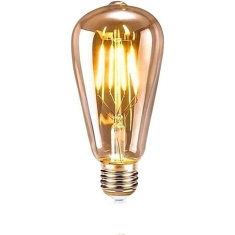 Ampoules LED, 1 Pièce E27 Ampoules LED Rétro Lumières Décoratives Rétro Edison Ampoules Antique Lumières ST64 4W LED Filament Blanc Chaud pour Restaurant Café Bar Ampoules À Incandescence (1/4)