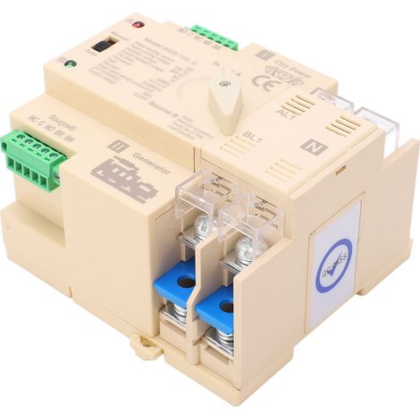 Commutateur de transfert automatique double alimentation avec contrôleur rapide et borne de câblage pour VR 2P 63A 220V (1/5)