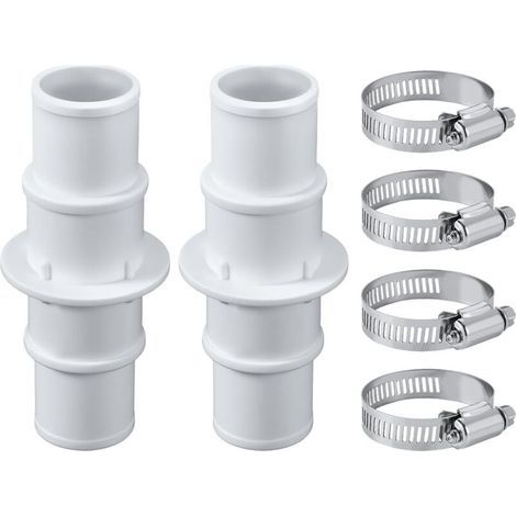 2pcs Connecteur de Tuyau de Piscine, avec 4 Acier Inoxydable Colliers de Serrage 32mm ou 38mm Adaptateur de Tuyau Piscine pour Aspirateur de Piscine Nettoyeurs Tuyaux de Pompe à Filtre (1/5)