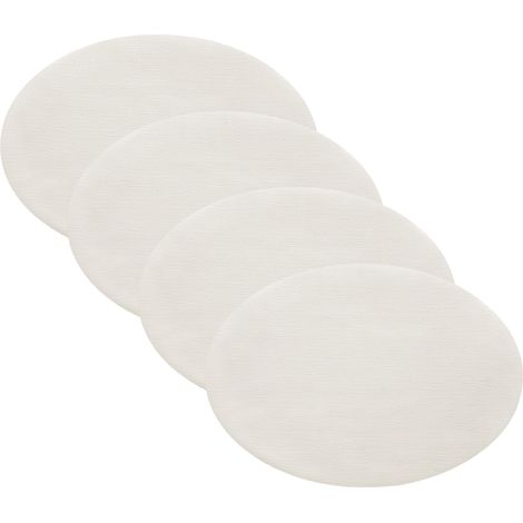 Lot de 4 Sets de Table ovales réversibles en Cuir synthétique Blanc (1/5)