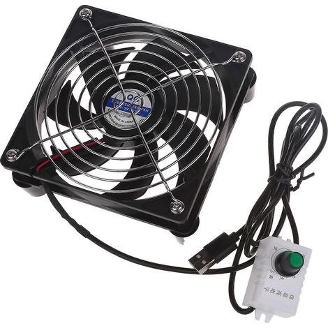 Hochleistungs-USB-Ventilator mit austauschbarer Mesh-Abdeckung – 8 cm, 12 cm, 24 cm, stufenlose Geschwindigkeitsregelung, 3000 U/min, mehrfarbig (12 cm) (1/5)
