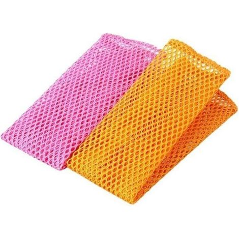 Strofinacci in rete - Confezione da 2 - Materiale in poliestere resistente - Asciugatura rapida - Inodore - Bordi rinforzati