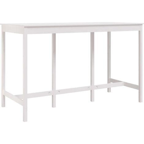 Mesa alta de bar madera maciza de pino blanco 180x80x110 cm vidaXL