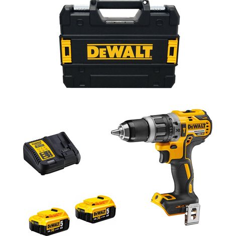 DeWalt Taladro Percutor sin escobillas XR 18V 13mm con 2 baterías 70Nm Li-Ion 5,0Ah con maletín TSTAK-DCD796P2-QW