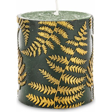 Bougie cylindrique Pl Fern, petite, verte, champagne, crème, 8x7x7 (1/5)