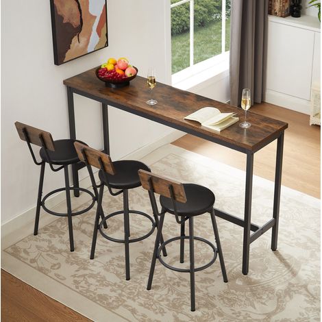 Mesa alta 160x40x95,5 cm de madera marrón, ahorro de espacio para cocina, FLORAGRACE (1/5)