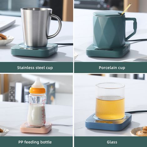 Chauffe-tasse intelligent 55°C, dessous de tasse chauffant à température constante, tapis chauffant pour mug, pour le travail, UE 220V (1/5)