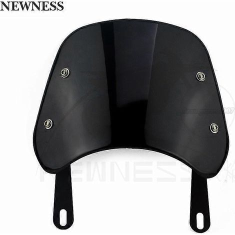 Pare-brise rétro universel pour moto (5-7 pouces), type 2, avec déflecteur de vent et visière pour tableau de bord (compatible Harley, Honda, Yamaha). (1/5)