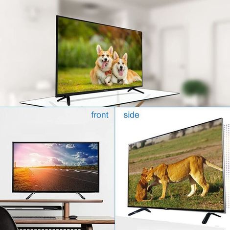 Universeller TV-Ständer, TV-Halterung für Flachbildfernseher, kompatibel mit den meisten 32- bis 55-Zoll-Fernsehern ohne Bohren, Lochabstand für die Montage von 17 bis 20 mm (1/5)