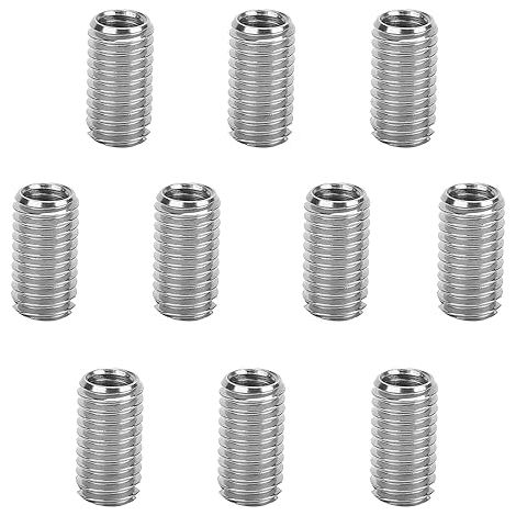 Inserts Filetés M8 en Acier Inoxydable (10 PCS) - Écrous à Visser M6 x 1,0 mm Femelle, M8 x 1,25 mm Mâle, 15mm Long, Kit de Réparation de Filetage pour Maintenance Matérielle (1/5)
