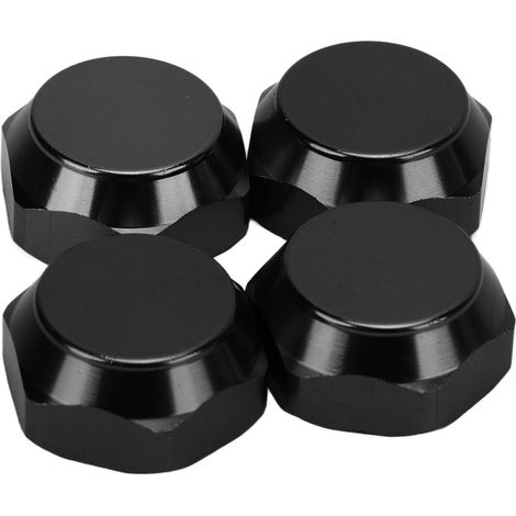 4 Bouchons Hexagonaux 17mm en Alliage d'Aluminium Noir pour Voiture RC 1/8, Antipoussière et Élégants (1/5)