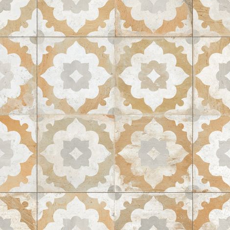 Carrelage Vintage effet Carreau ciment Jaune Ravenna 45x45x0,95 cm Rosaria - Sol et mur intérieur (vendu par carton de 1 m²) - RO'MA CARRELAGE