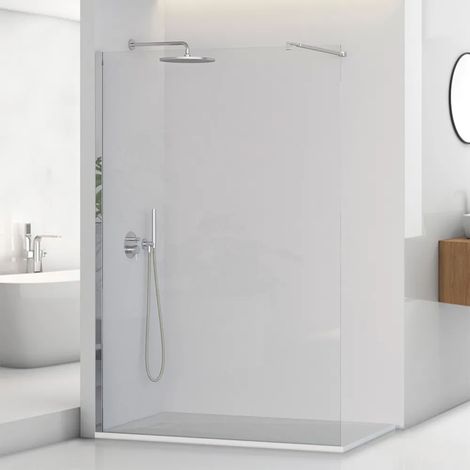 Doccia Walk-In 140 cm trasparente 8 mm profilo cromo H 200 cm Tay (1/5)