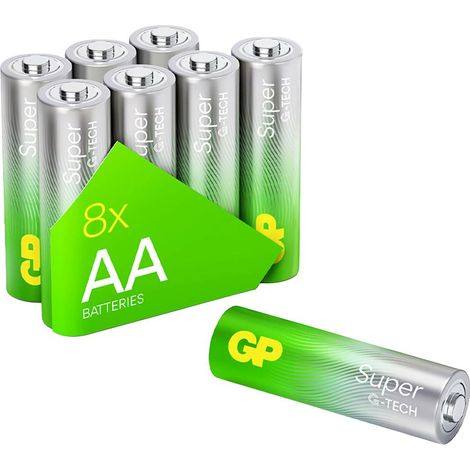 Batteria GP Super LR6 (AA) alcalina 1.5 V 8 pz (1/4)
