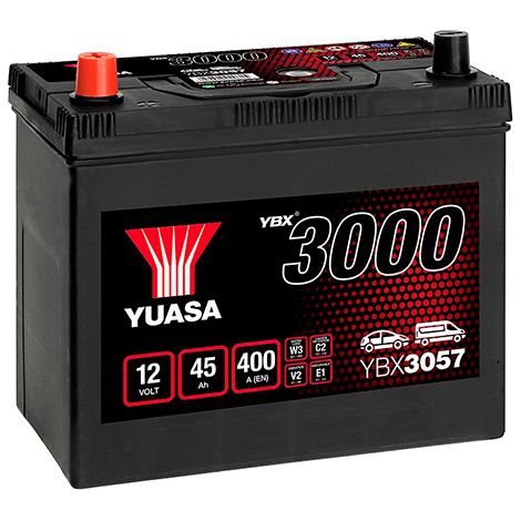 Yuasa – Batterie voiture 12V 45Ah 400A – Technologie classique CA/CA – Dimensions 238x129x225mm – Non compatible Start&Stop