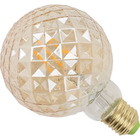 Ampoule décorative LED 220 V E27 4 W G95 en verre, filament haute luminosité, style vintage, pour salon et chambre, couleur or. (1/5)