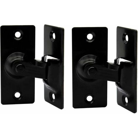 2 pieces of 90 degree stainless steel door lock warehouse door right angle lock flip door lock arc door lock special door lock (black) (1/5)