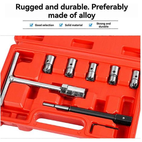 Kit d'outils de 7 pièces pour le polissage et le nettoyage des sièges d'injecteurs diesel, outil de décapage de carbone, kit d'outils pour atelier de réparation automobile (1/5)