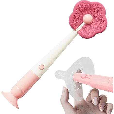 Cepillo limpiador de botellas de agua, herramienta de succión con esponja en forma de flor, cepillo de cocina duradero  Accesorio versátil para botellas de café, botellas de viaje, copas de vino, baño (1/5)