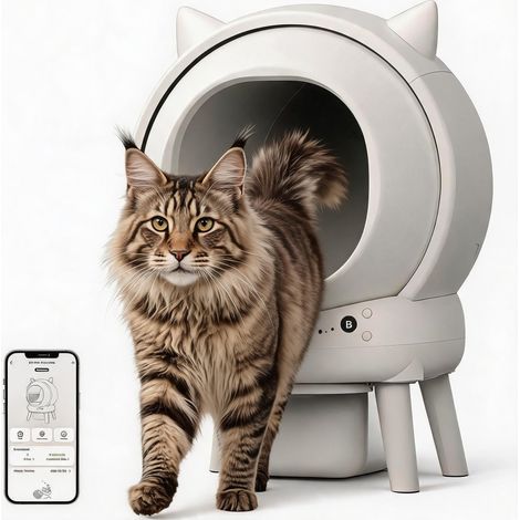 Litière pour Chat autonettoyante avec Bords Hauts de 73 l XXL (1/5)