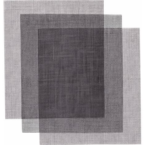 Grille de cuisson réutilisable (Lot de 3 ) - Venteo - Tapis de cuisson antiadhésif pour barbecue et four - 3933 cm - Grillades de viande et légumes - Fibre de verre souple
