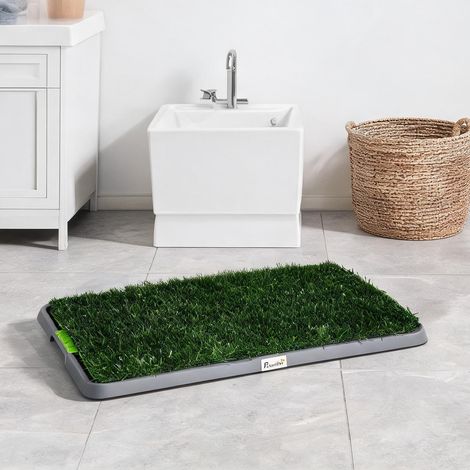 Toilette pour chien avec gazon synthétique et bac usage intérieur (1/5)