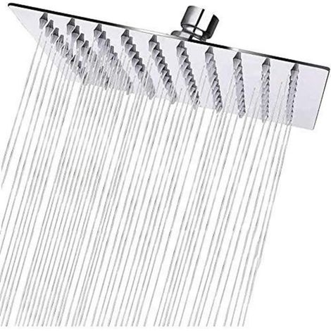 Regendusche 20x20cm Eckig Edelstahl, 8 Zoll Brausekopf Quadratisch, Chrom, Hochdruck (1/5)
