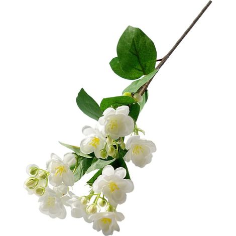 Kunstlicher Jasmin Ornament Blumenstrauß aus Leichtem Gewebe Weiße Künstliche Blumen für (1/5)