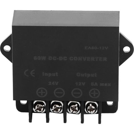 Jeffergarden Convertisseur électrique pour voiture 5A 24V vers 12V CC, transformateur d'alimentation pour véhicule-DOU