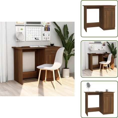 Scrivania moderna - vidaXL Scrivania Rovere Marrone 100x50x76 cm in Legno Multistrato - Scrivania con cassetto
