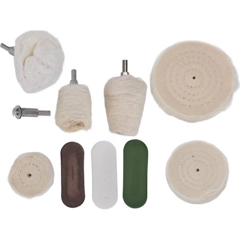 Tête de Polissage 3 Pièces, Roue de Polissage 3 Pièces, Ensemble d'outils de en Flanelle de Coton avec Cire de, Idéal pour le Métal, le Verre, le Marbre et les Meubles (1/5)