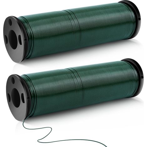 Fil Floral Galvanisé 0.67mmx200m Fil de fer Pour Fleurs Galvanisé Fil D'enroulement Galvanisé Doux Stable Fil de Fer Aaux Intempéries pour Fleurs Bricolage Décoration Jardinage (100 m/rouleau) (1/5)