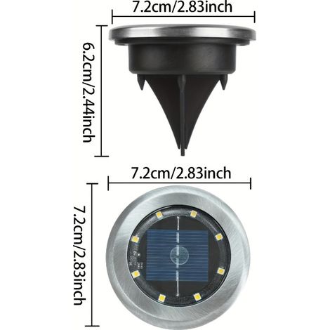 Lot de Lampes Solaires à Détecteur de Mouvement LED – 2 ou 8 Pièces, Lumière Blanche ou Chaude, Éclairage Extérieur pour Jardin, Allée, Escalier et Trottoir (1/4)