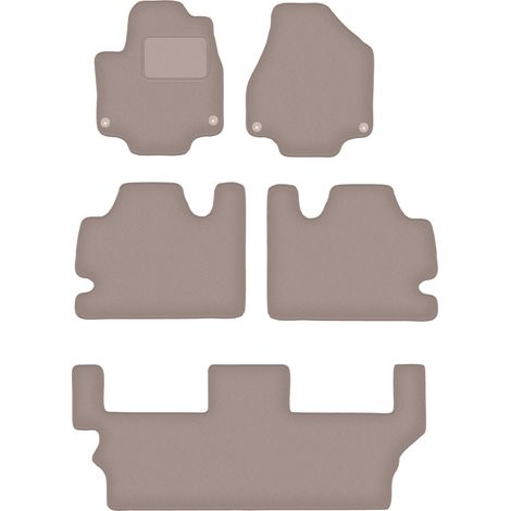 Alfombrillas de terciopelo para coche: Chrysler Pacifica II h铆brido de 7 plazas (2017-) color beige (1/5)