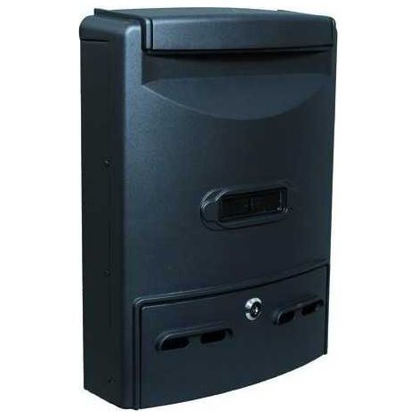 BLINKY 27285-20 Euro-Maxi Cassetta Postale da Esterno in Alluminio Anticorrosione 29x10x39 cm colore Nero (1/2)