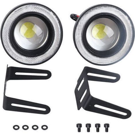 2 pièces feu antibrouillard de voiture 3.5 pouces LED Halo anneau lampe 30W 1200LM 6000k à 7000K COB ouverture DRL lumière de conduite (1/5)