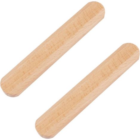 2 Pack Sliding Door Handle 140mm Solid Beech Wood Self Adhesive for Cabinet Drawer Window Glass Door (1/5)