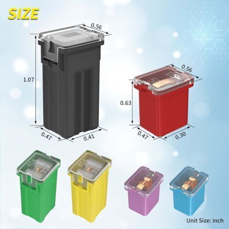 Assortiment de 36 fusibles pour automobiles, standard et bas profil (20 A, 30 A, 40 A, 50 A, 60 A, 80 A) pour camionnettes Ford, Chevrolet, GM, Nissan et Toyota, voitures, SUV