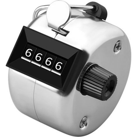 Compteur manuel mécanique à 4 chiffres, plage de calcul 0000-9999, modèle standard en métal sans socle (1/5)