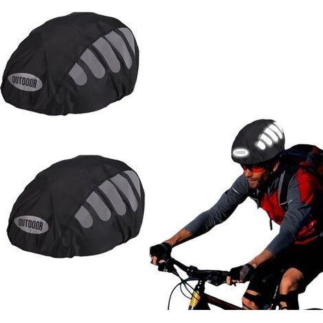 Housse de casque de vélo imperméable - Noire - Réfléchissante - Protection contre la pluie (1/5)