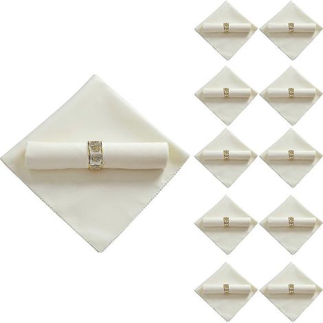 10 Stück 48x48cm Polyester-Stoffservietten für Restaurant-Hochzeitsbankett-Dinnerparty, Beige (1/5)